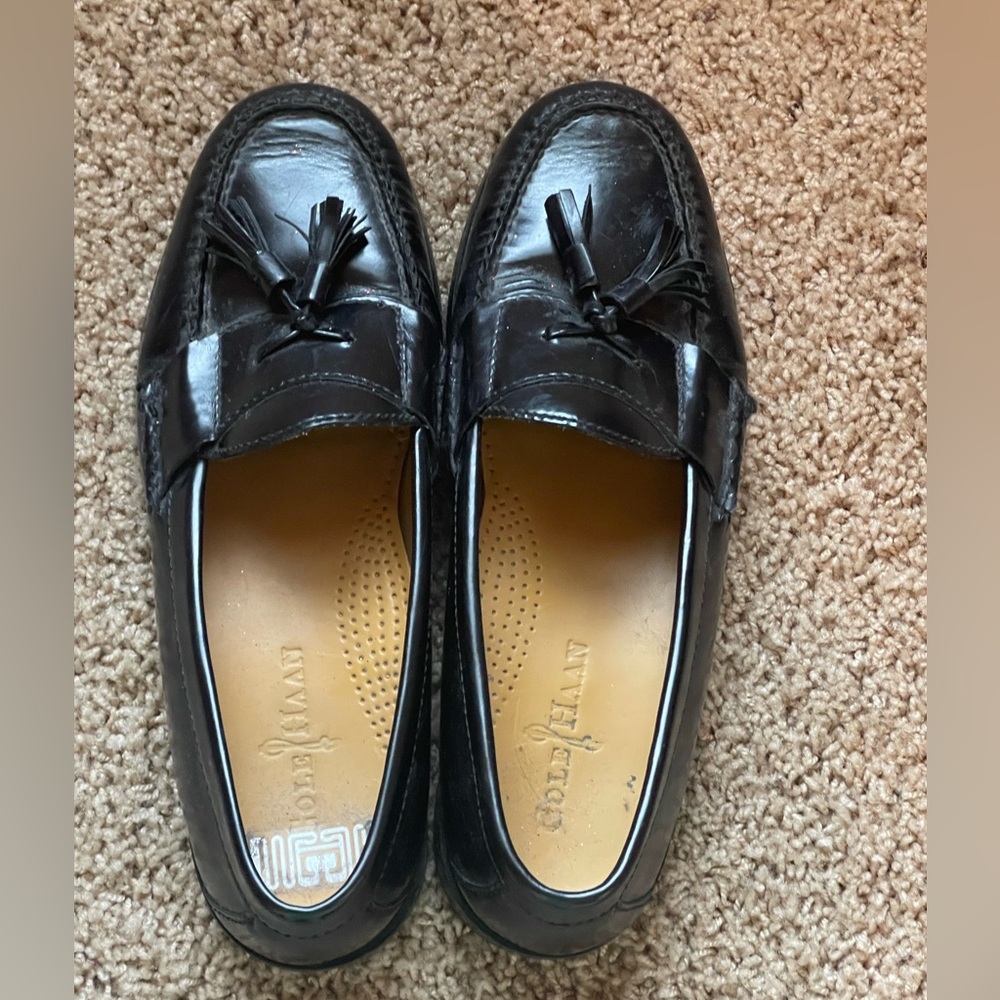 Cole Haan Dark Leather Tassel Loafers